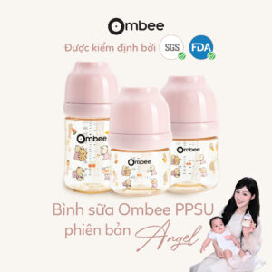 Bình sữa Ombee PPSU Anti-colic phiên bản Angel