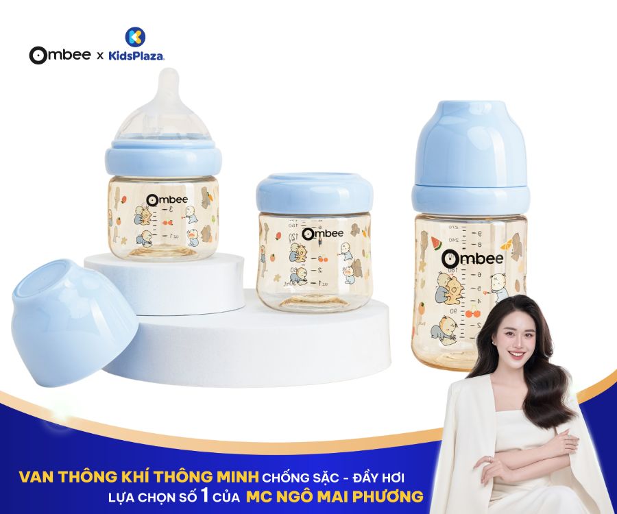 Bình sữa Ombee PPSU Anti-colic phiên bản Princes