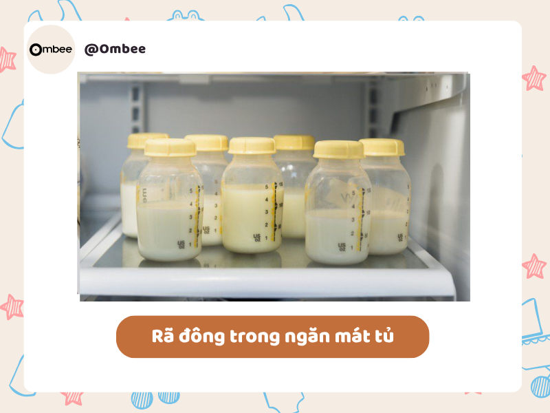 Rã đông sữa mẹ trong ngăn mát tủ lạnh