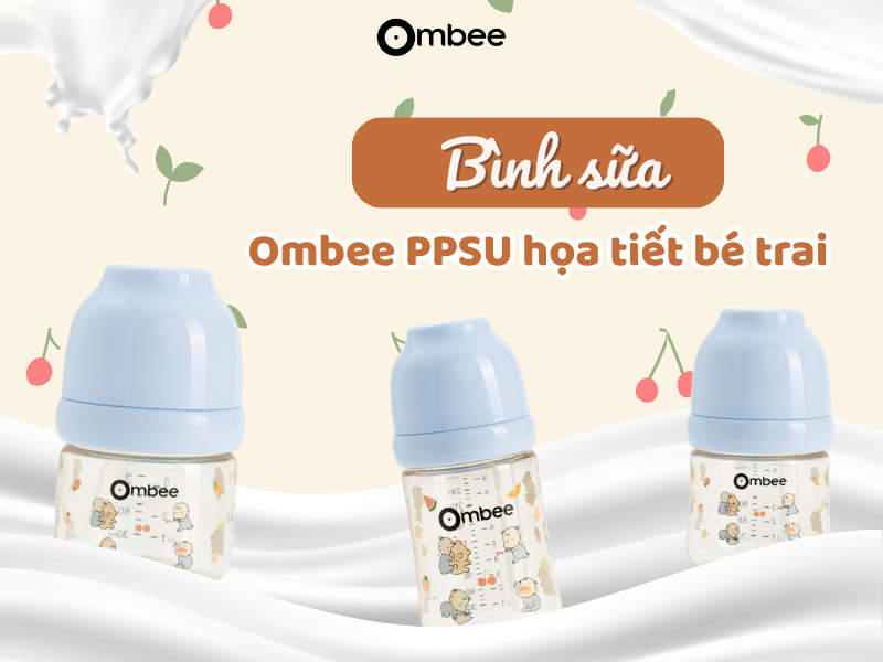 Bình sữa Ombee họa tiết bé trai nổi bật