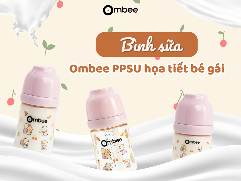 Bình sữa Ombee họa tiết bé gái đáng yêu