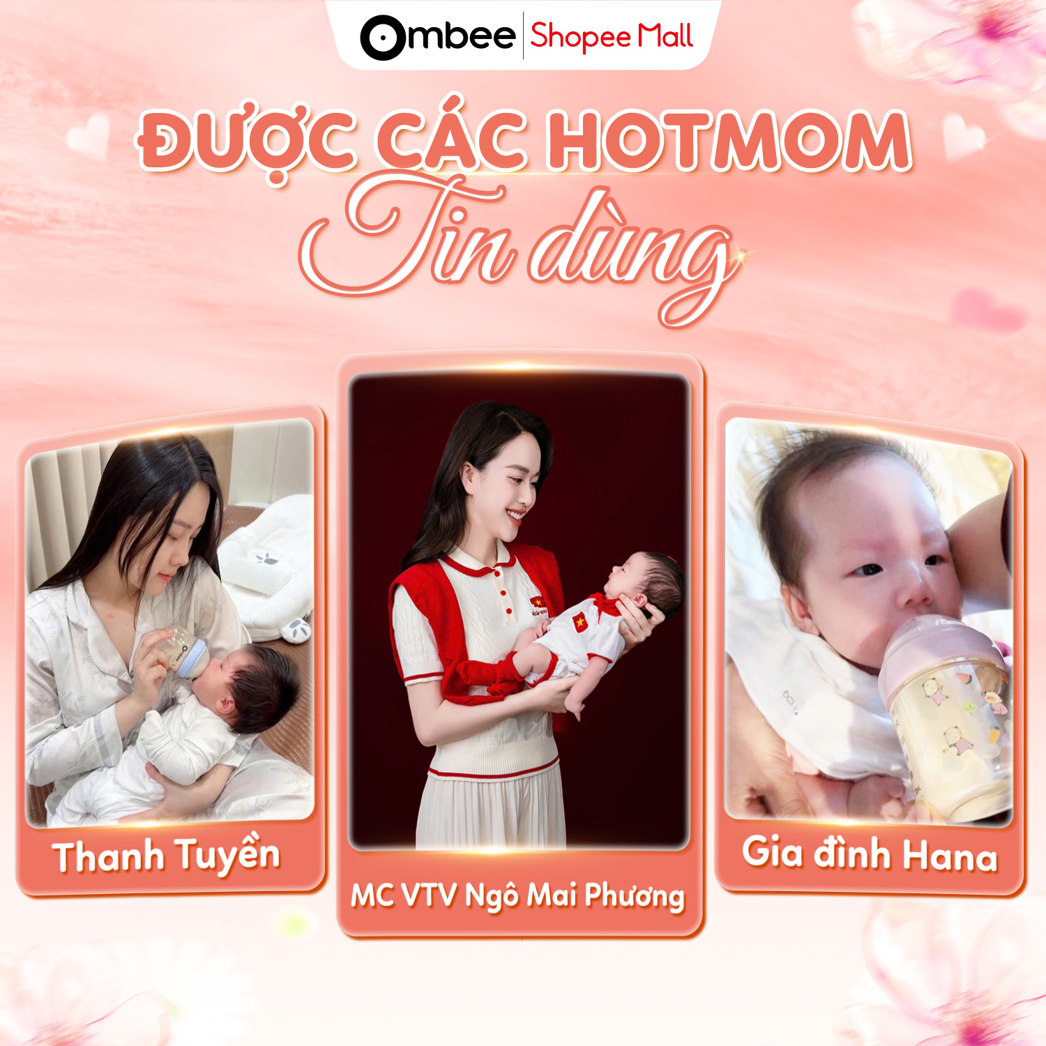 Không chỉ mỗi MC Ngô Mai Phương, bình sữa Ombee vẫn luôn được lòng các mẹ bỉm, đặc biệt là các Hot mom như Thanh Tuyến, Gia đình Hana,... 